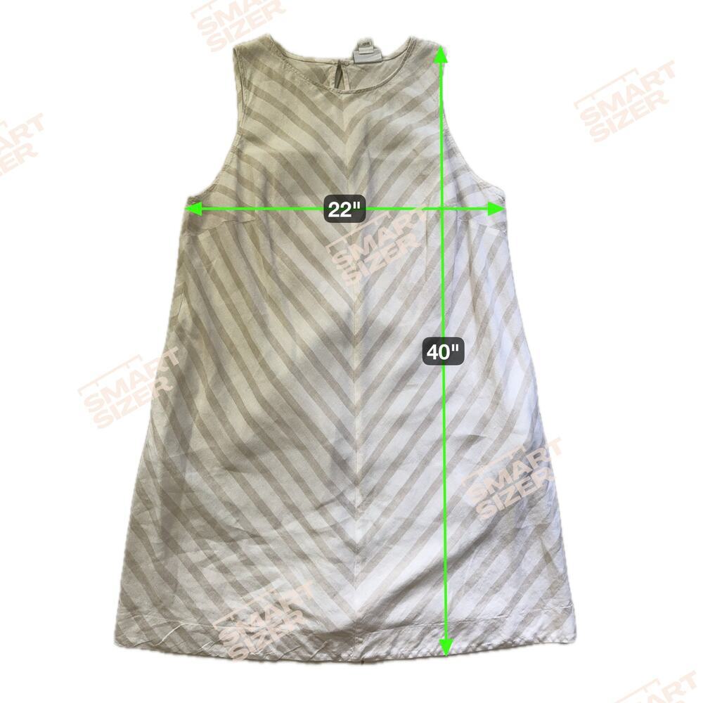 LIZ‎ CLABORNE Linen Sleeveless Dress Neutral Flax Chevron Striped Plus Size 0X - Picture 9 of 10